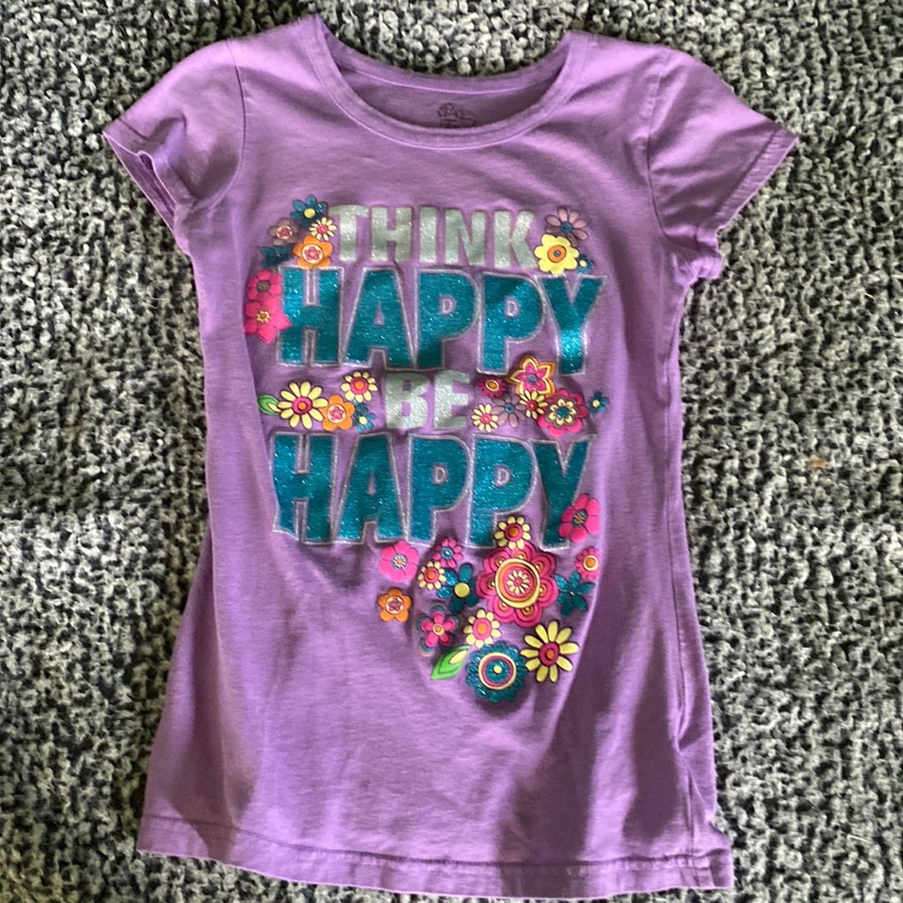 Purple tee with sparkly saying